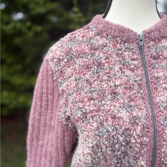 Handcrafted Wool Zip Cardigan Sz Sm/Med - Picture 7 of 8
